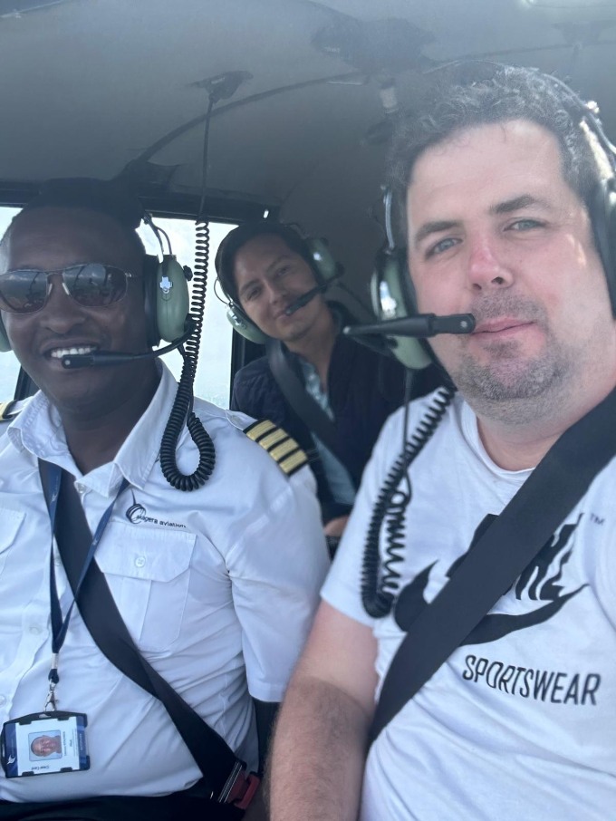 Tourist helicopter in Rwanda