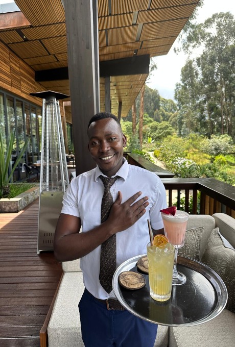 Waiter at One and Only Gorillas Nest