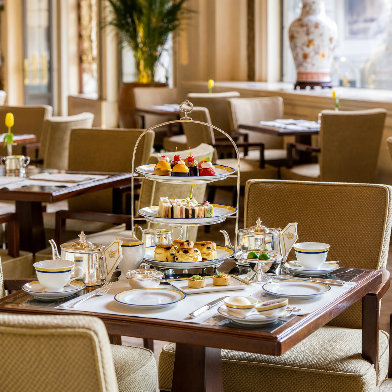 Afternoon tea at The Peninsula Hong Kong, a hotel benefit that may be available through Peninsula PenClub bookings.