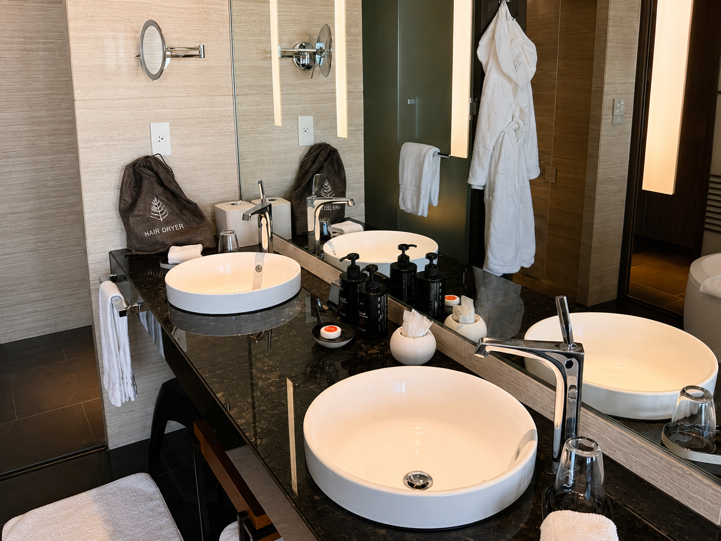 Deluxe Room bathroom with double vanity