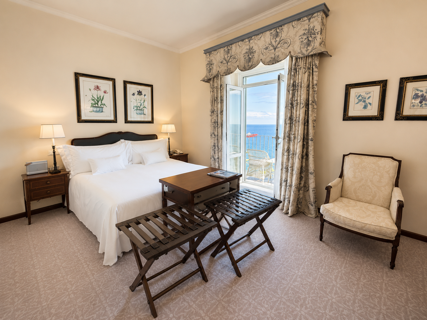 Junior Suite with a sea-view balcony at Belmond Reid’s Palace in Madeira