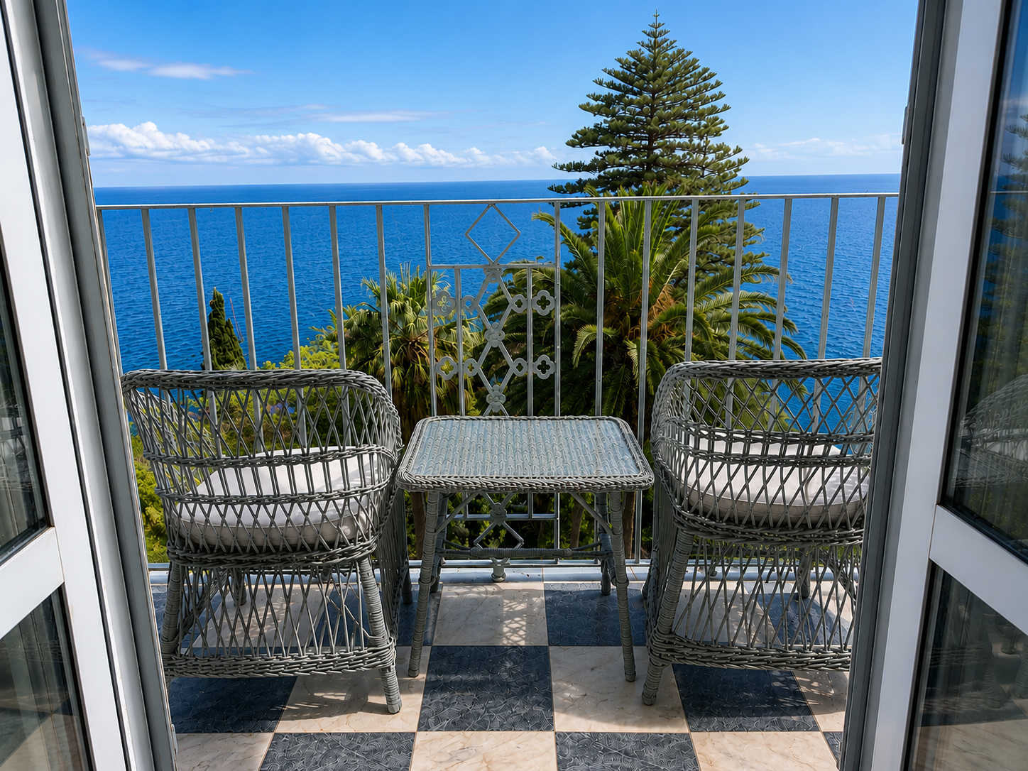 Atlantic Ocean view from a Historic Wing Junior Suite balcony at Belmond Reid’s Palace in Madeira
