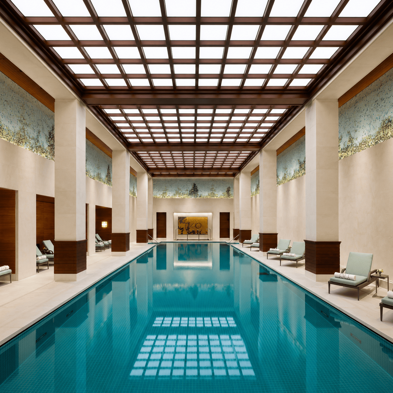 The 25-metre indoor pool at The Peninsula London, available to hotel guests booking through Clements Travel with PenClub benefits.