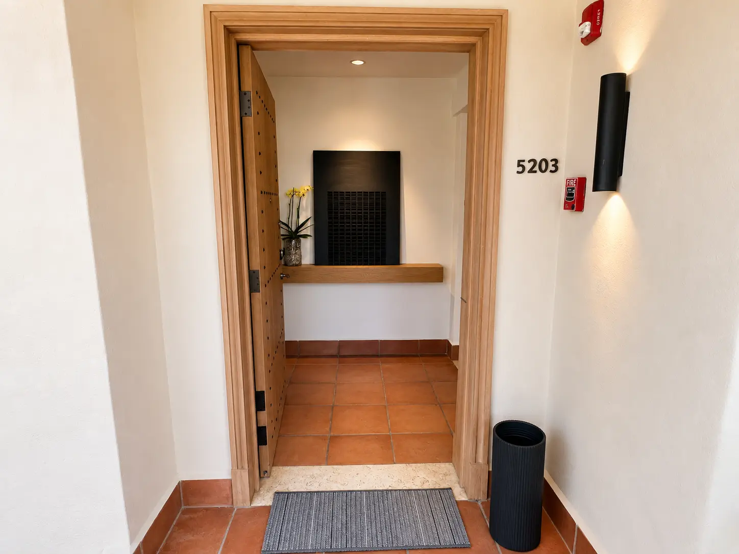 Entrance to an Ocean View Casita at The St. Regis Punta Mita showing the private foyer and Mexican-inspired design.