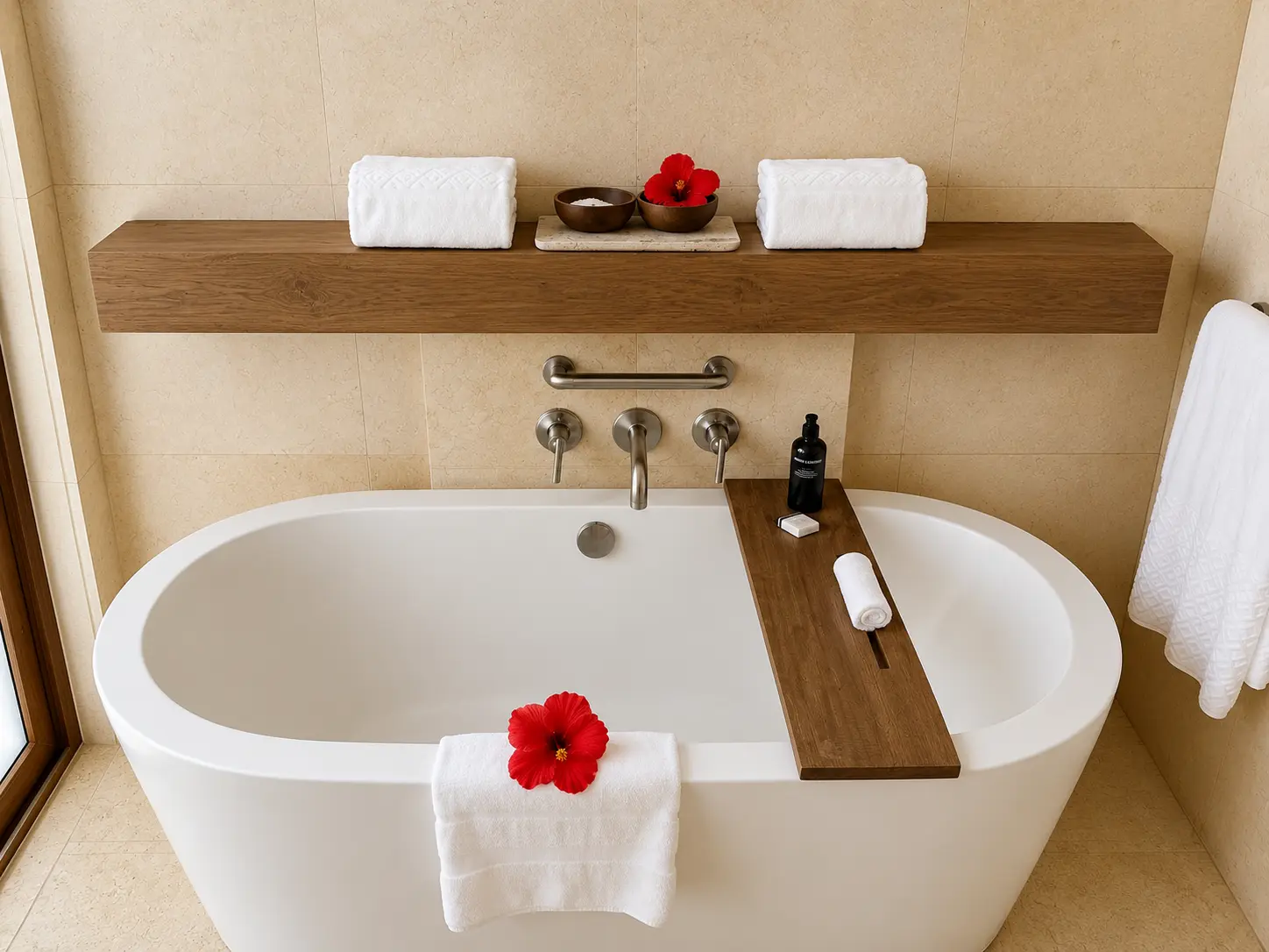 Deep soaking tub in the bathroom of an Ocean View Casita at The St. Regis Punta Mita.