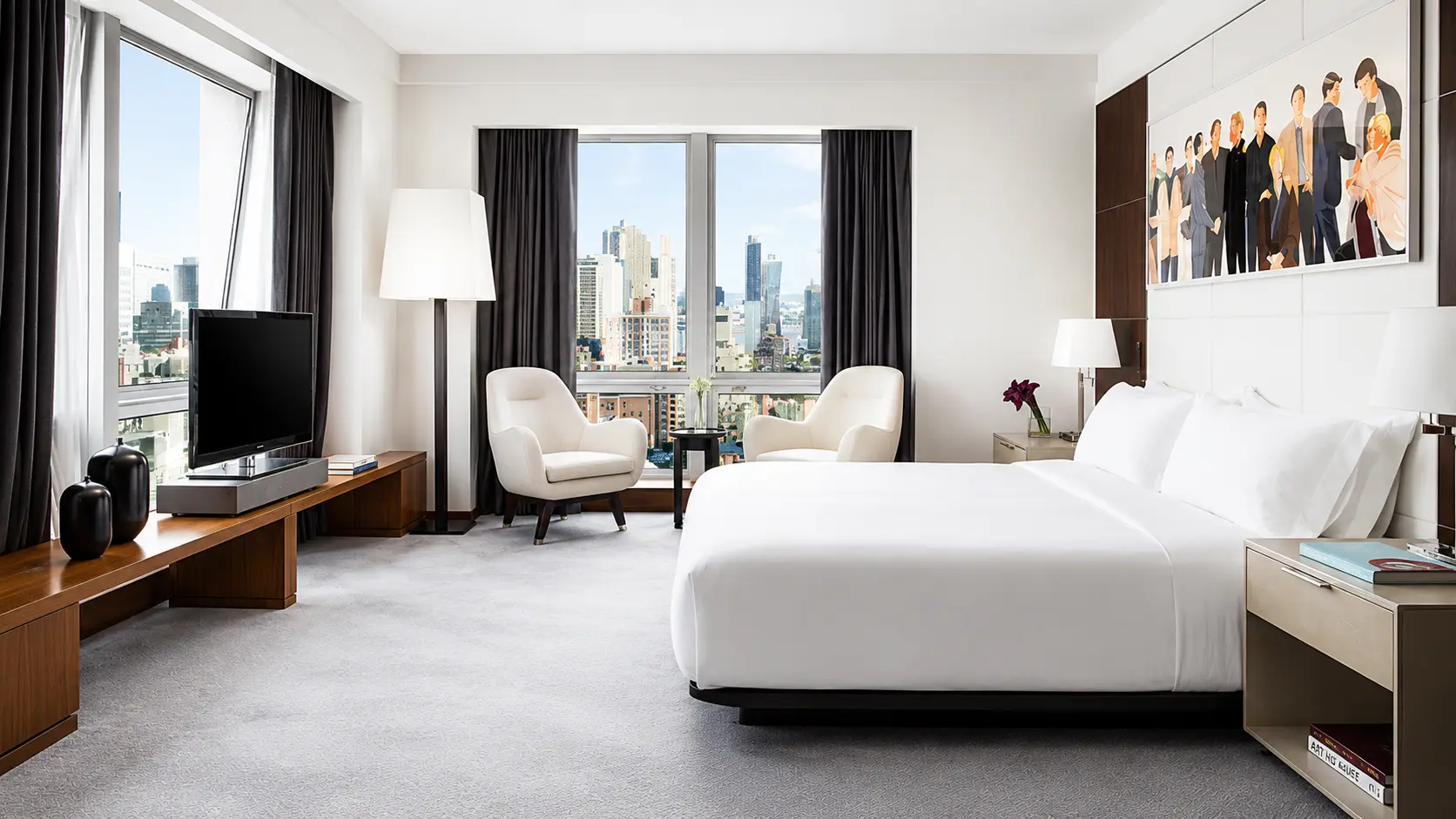 Guest room at The Langham New York with city views, available with COUTURE by Langham hotel credits through Clements Travel