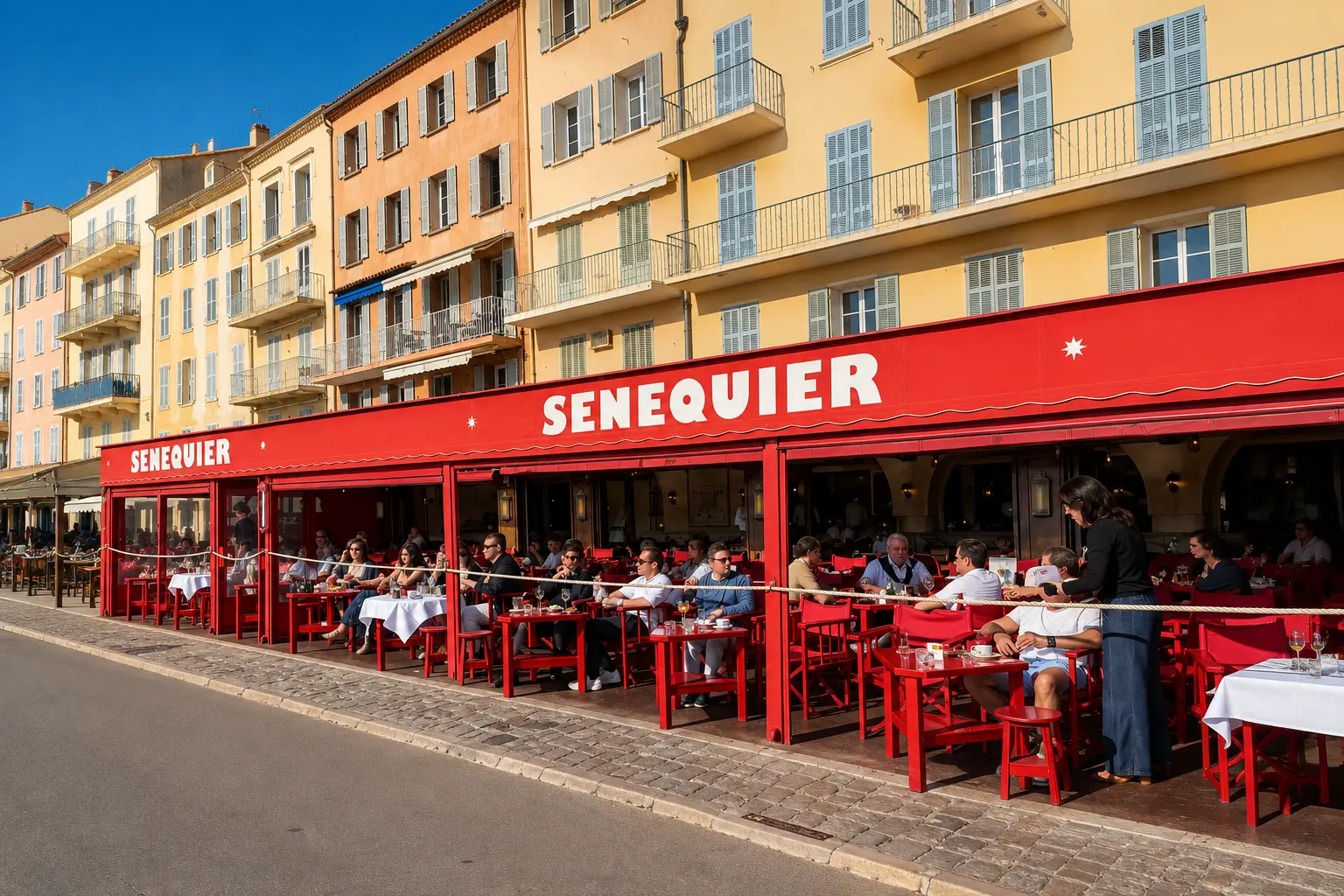 Sénéquier in central Saint-Tropez, a short walk from Byblos Saint-Tropez