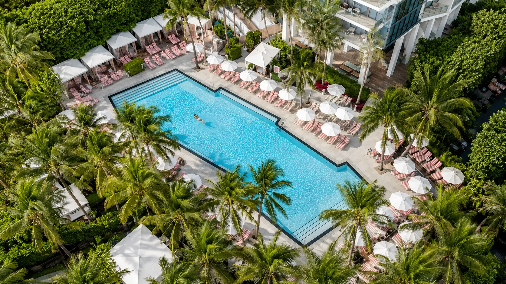 Former W South Beach pool, future Waldorf Astoria Miami Beach opening in 2027