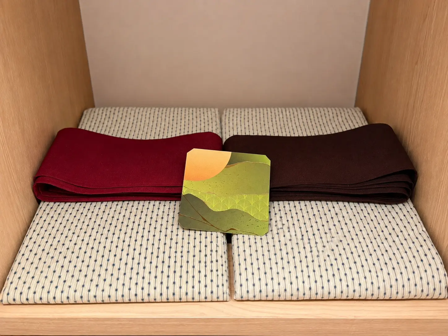 Yukata robes and Japanese room amenities at Four Seasons Hotel Kyoto.