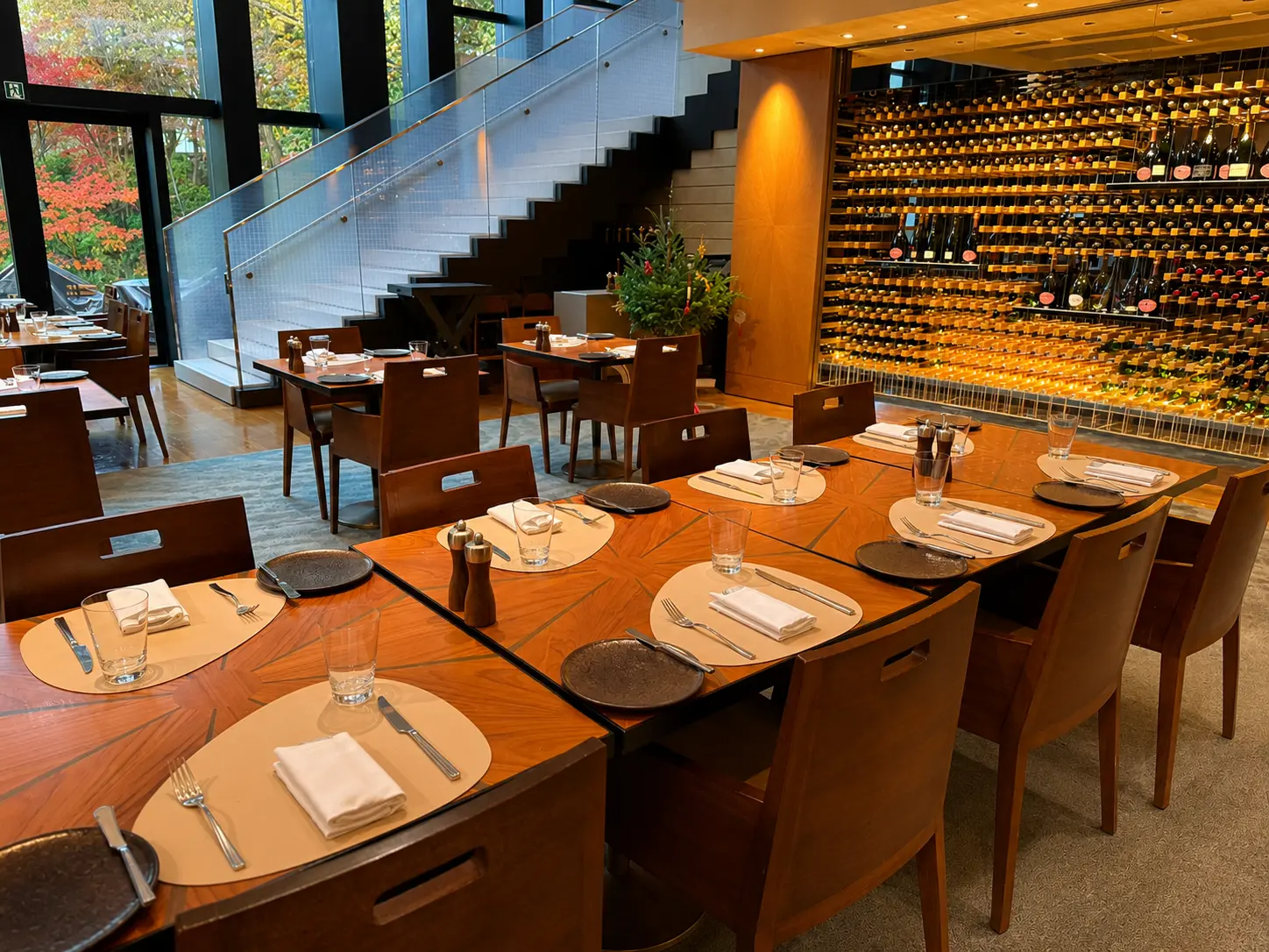 Four Seasons Kyoto EMBA Dining Room and Wine Wall