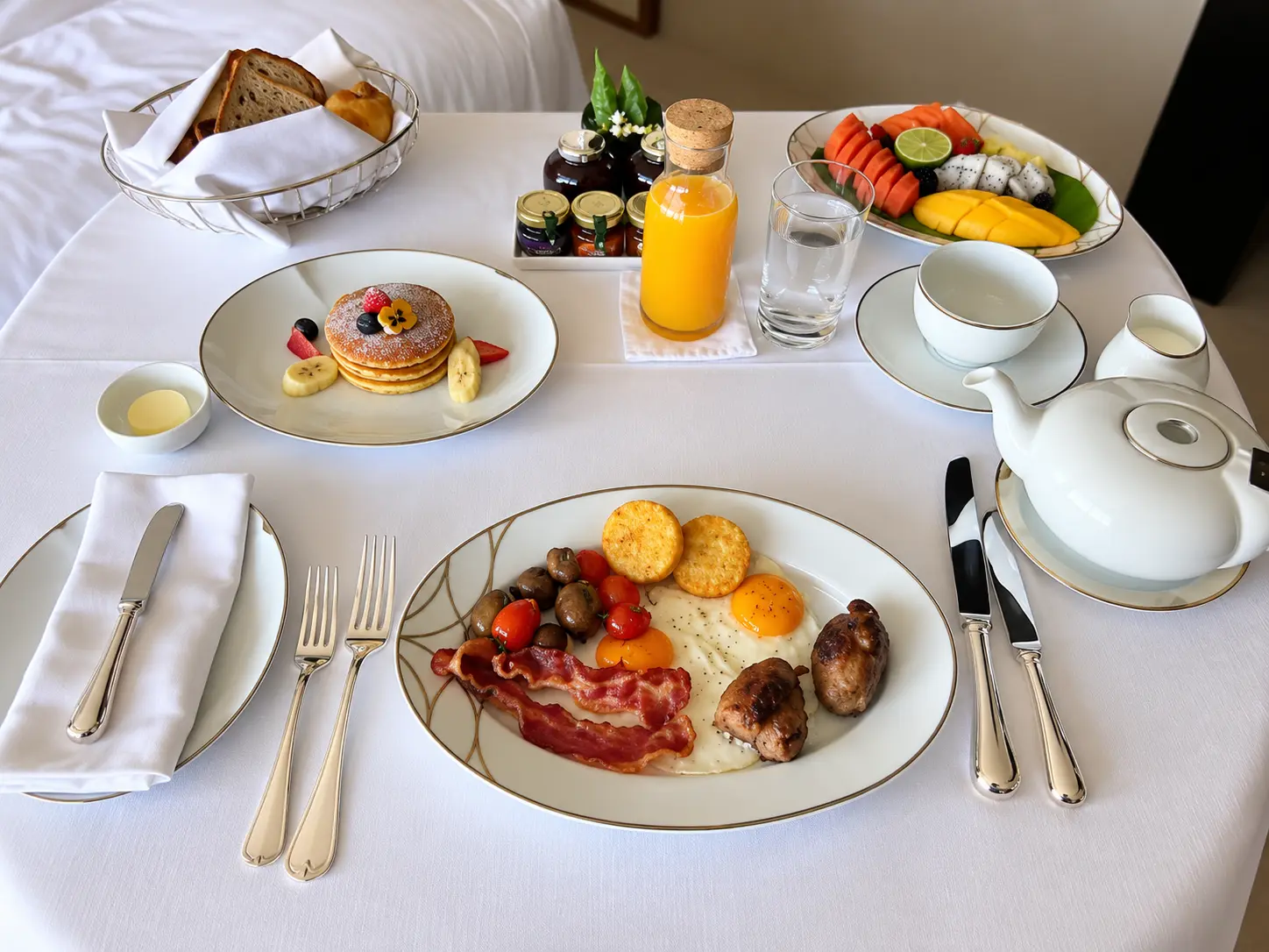 Rosewood Elite complimentary breakfast served through in-room dining