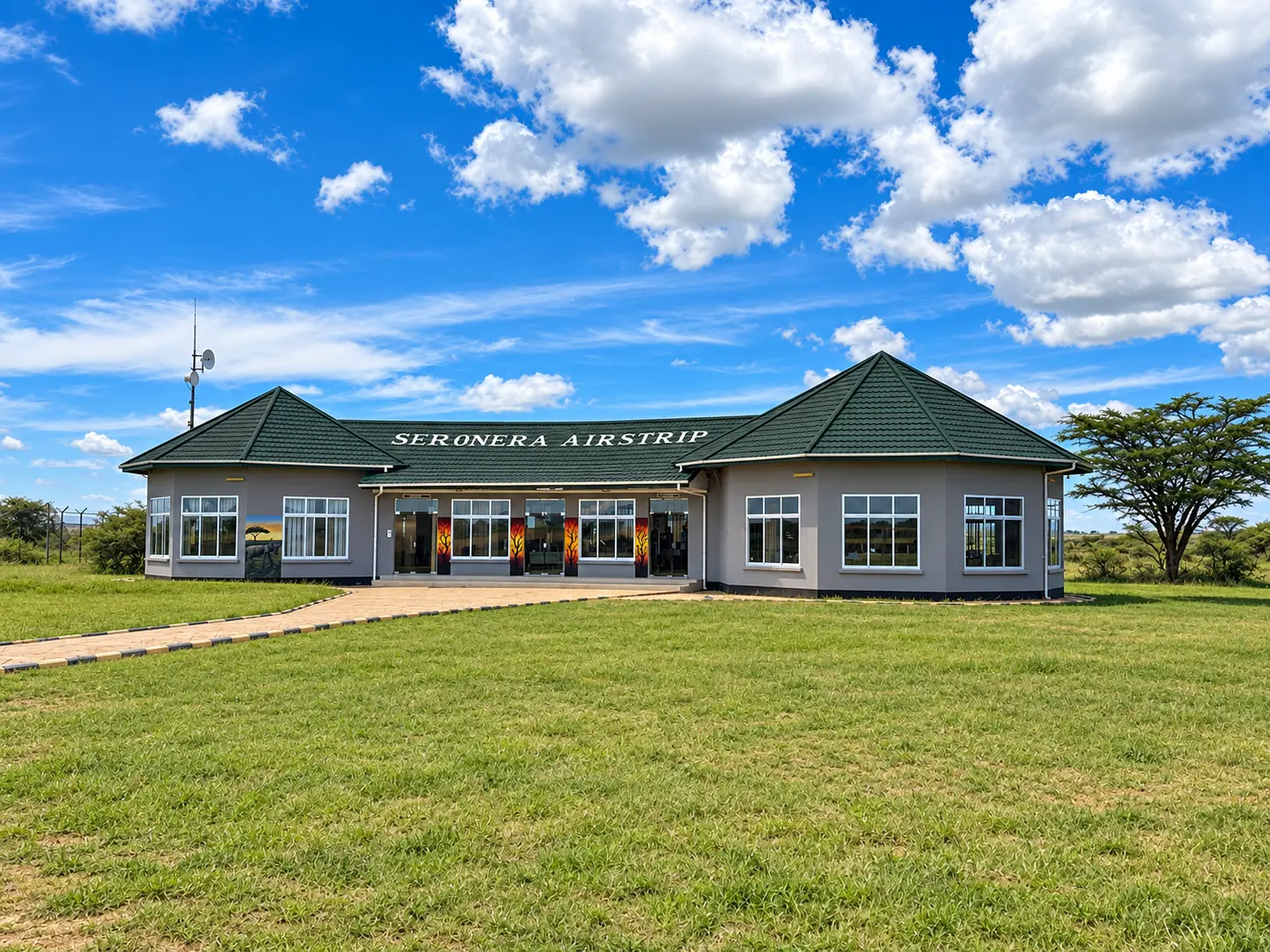 Seronera Airstrip in the Central Serengeti, the nearest airstrip to Four Seasons Safari Lodge Serengeti. Caption: Seronera Airstrip is around a 45-minute drive from Four Seasons Safari Lodge Serengeti.