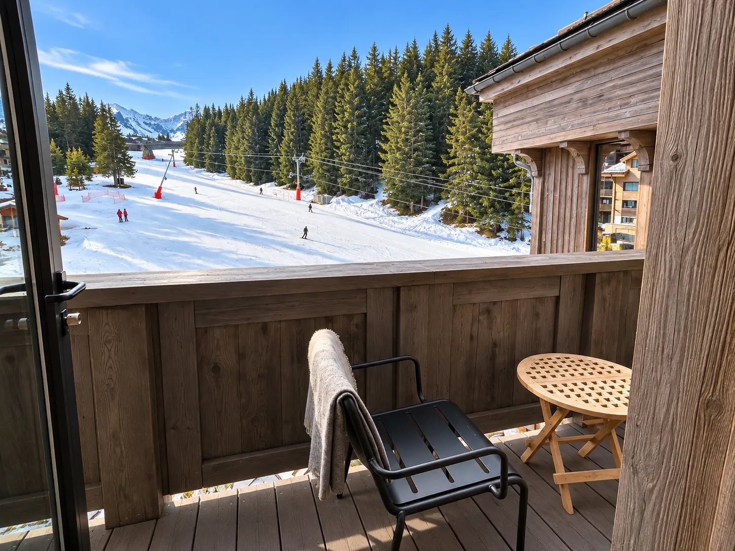 Our Chambre Ski Piste at Aman Le Mélézin in Courchevel 1850. Photo by Dylan Clements / Clements Travel.