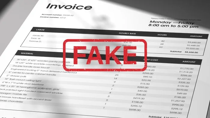 Fake invoice graphic
