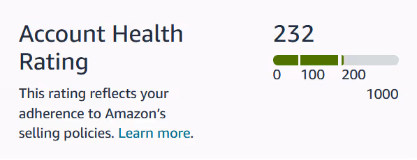 Amazon account health score