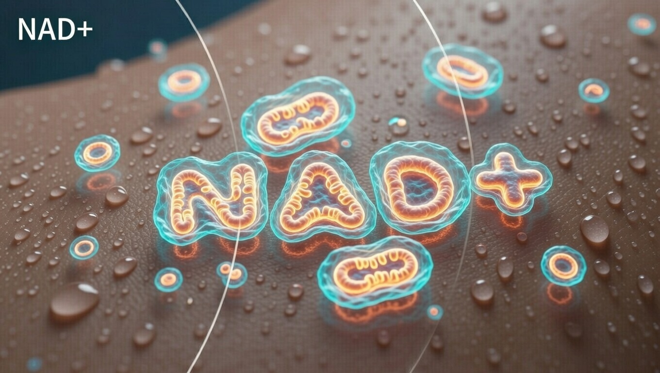 NAD+ cellular rejuvenation — scientific visualization of mitochondrial health