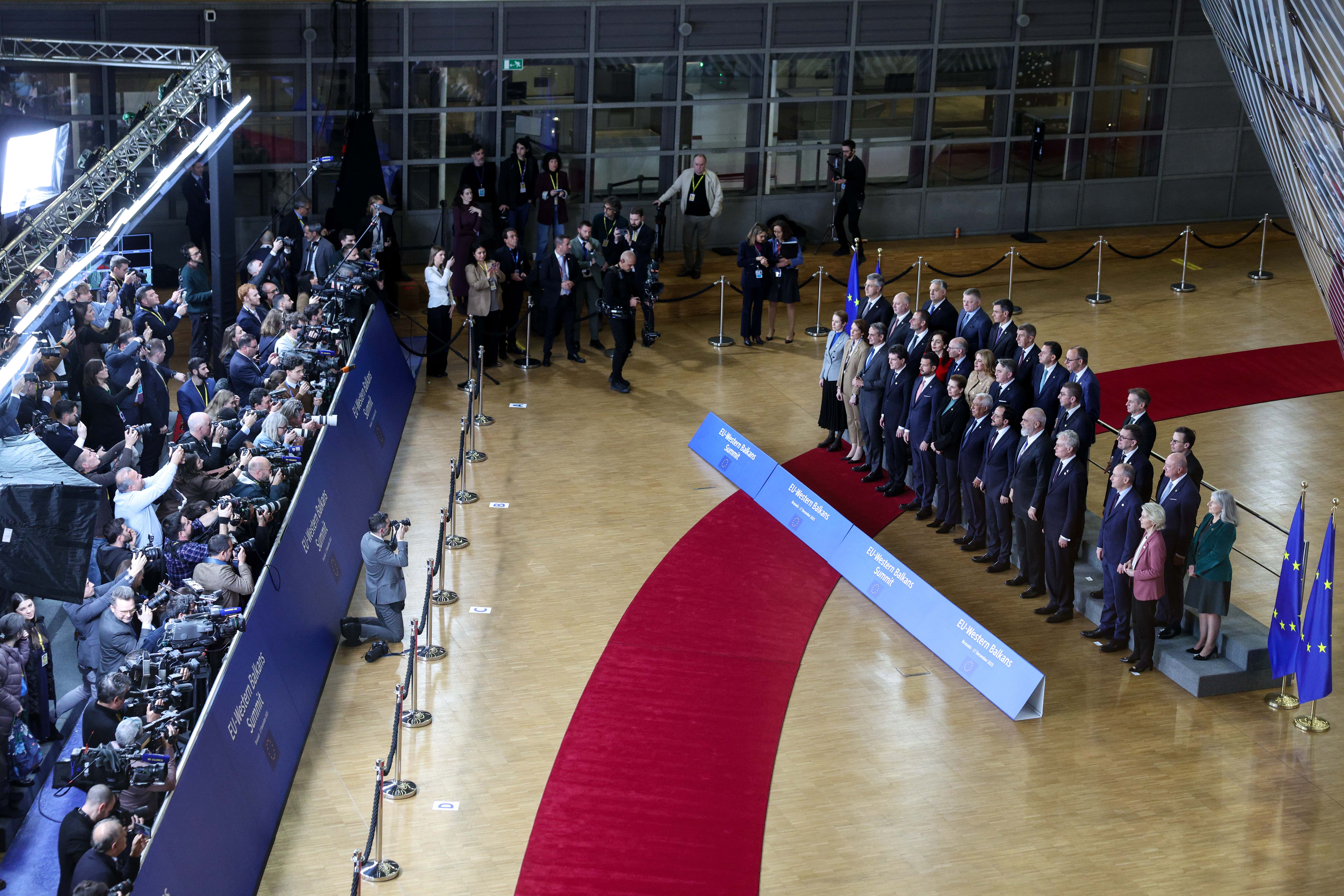 Media photo shoot of officials from the past EU-Western Balkans Summit