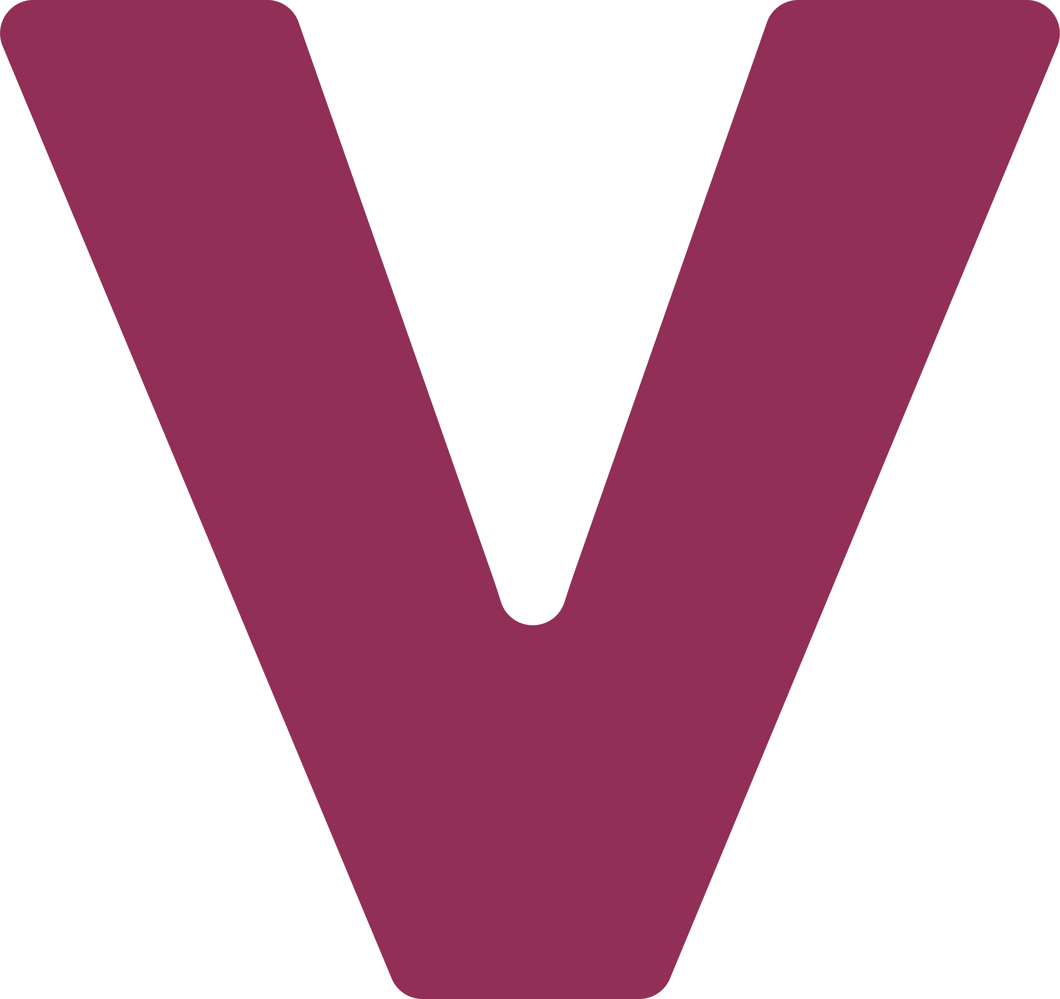 Lettre majuscule V de couleur rose foncé sur fond transparent.