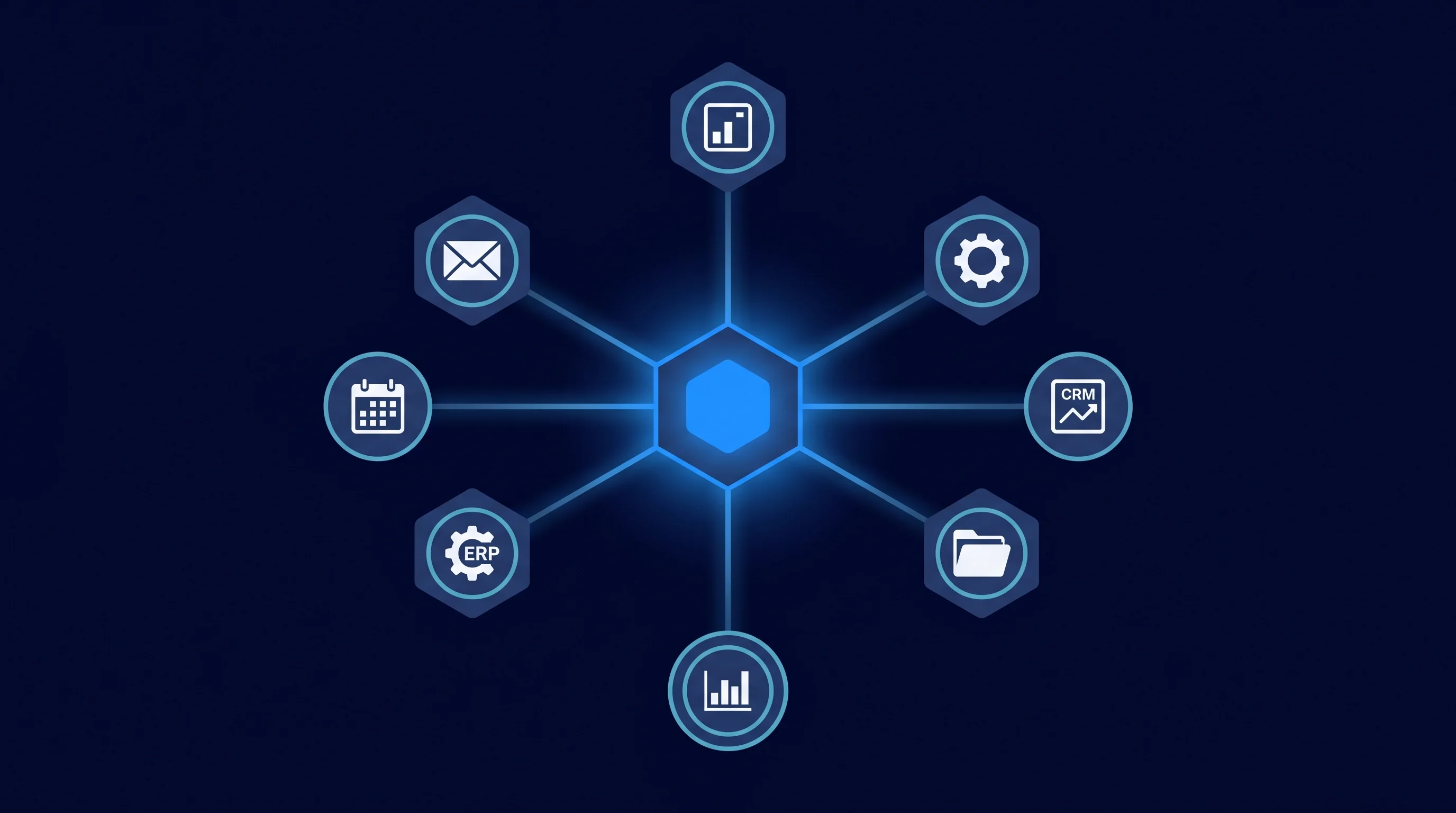 Abstract network of digital employees connected in an AI system: The Agentic Group's AI Business Brain