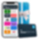 Smartphone displaying global gift card options like Amazon and Airbnb, set against a blue gift-wrapped present with a white bow.
