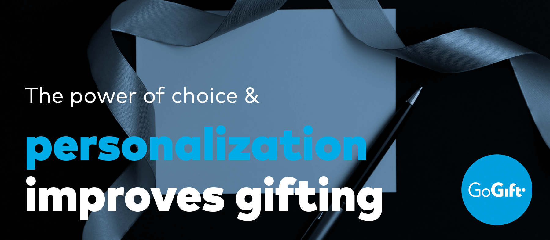 Blog banner reading "The power of choice & personalization improves gifting", showing a gift box with ribbon