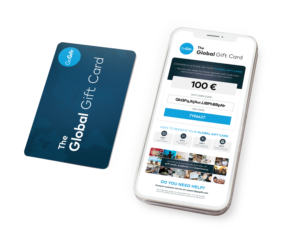 The Global Gift Card: A gift card employees can use for groceries, a nice restaurant, everyday essentials, electronics, an epic adventure, or their favorite brands.