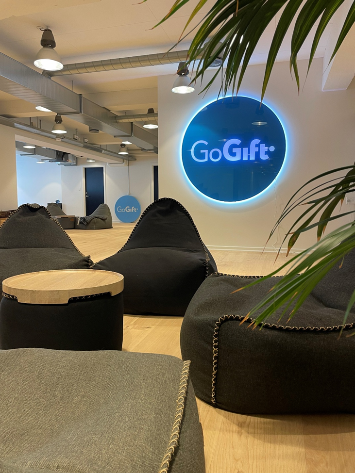 The lounge area at GoGift’s new office in Christianshavn