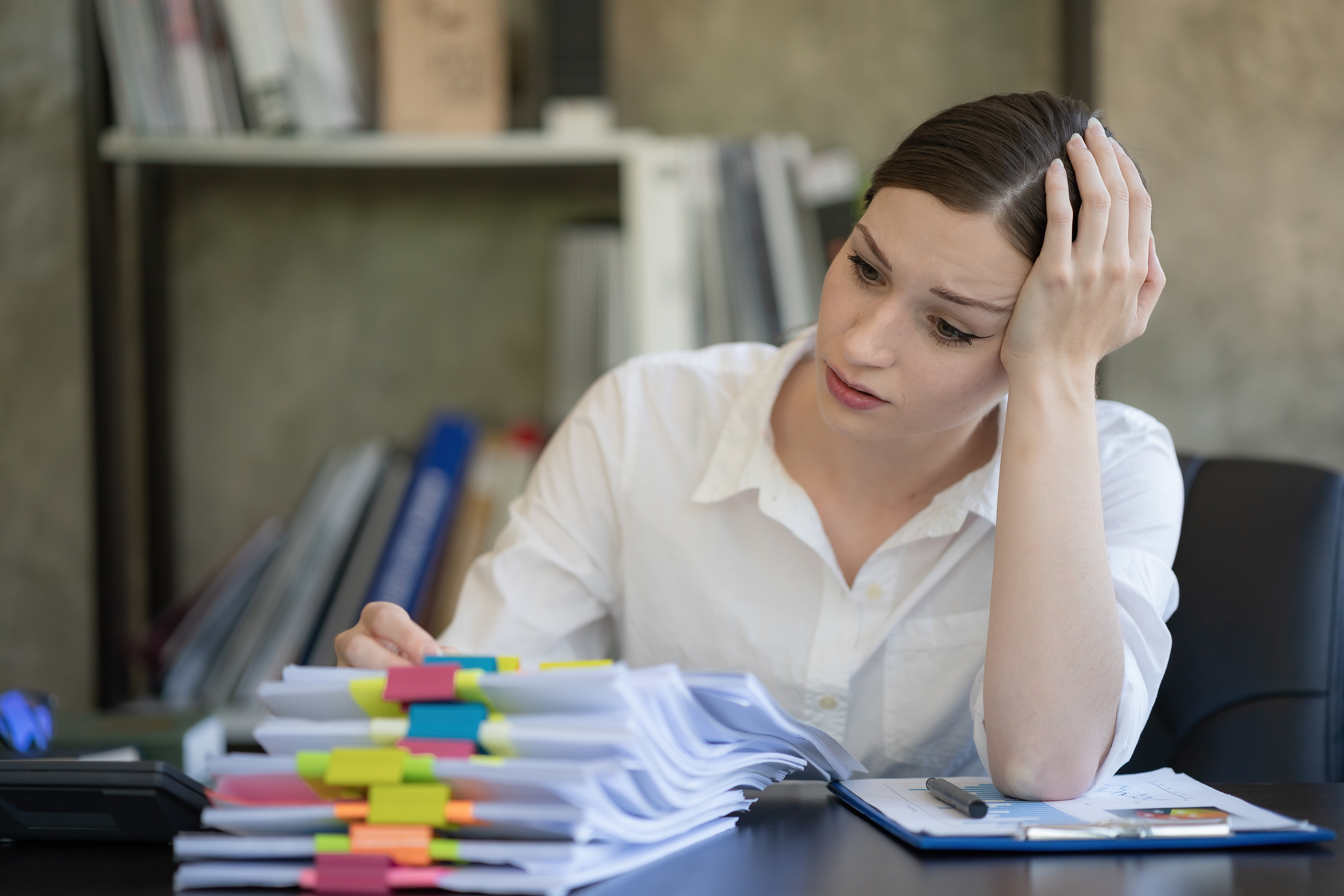 Employees looking stressed