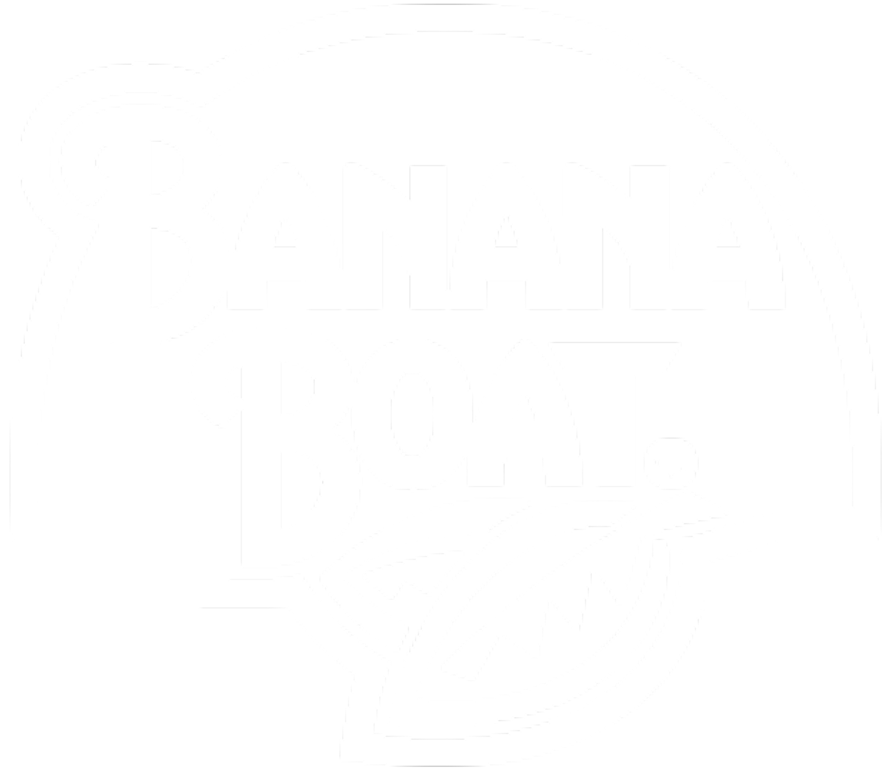 Banana Boat logo with stylized text and a leaf graphic beneath the word Boat.