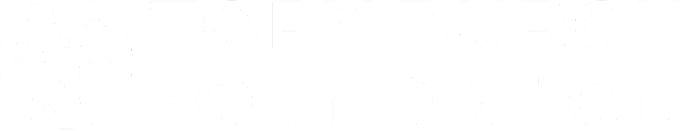 Tory Burch Foundation logo with a circular emblem and text.