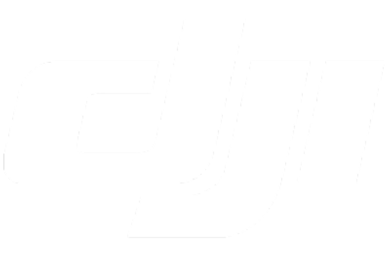 DJI company logo in white on a transparent background.