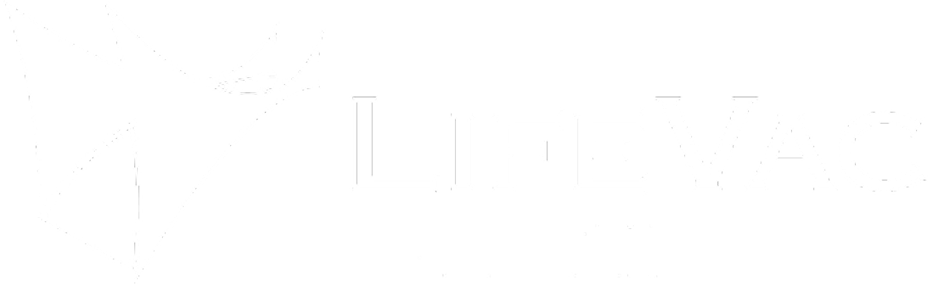 LifeVac logo with stylized abstract symbol to the left of the text.