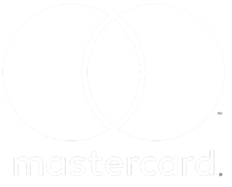 Mastercard logo with two overlapping circles above the word Mastercard.