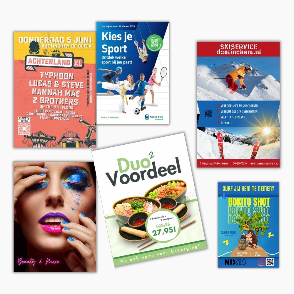 Bedrukte poster voor promotie aankondiging of decoratie