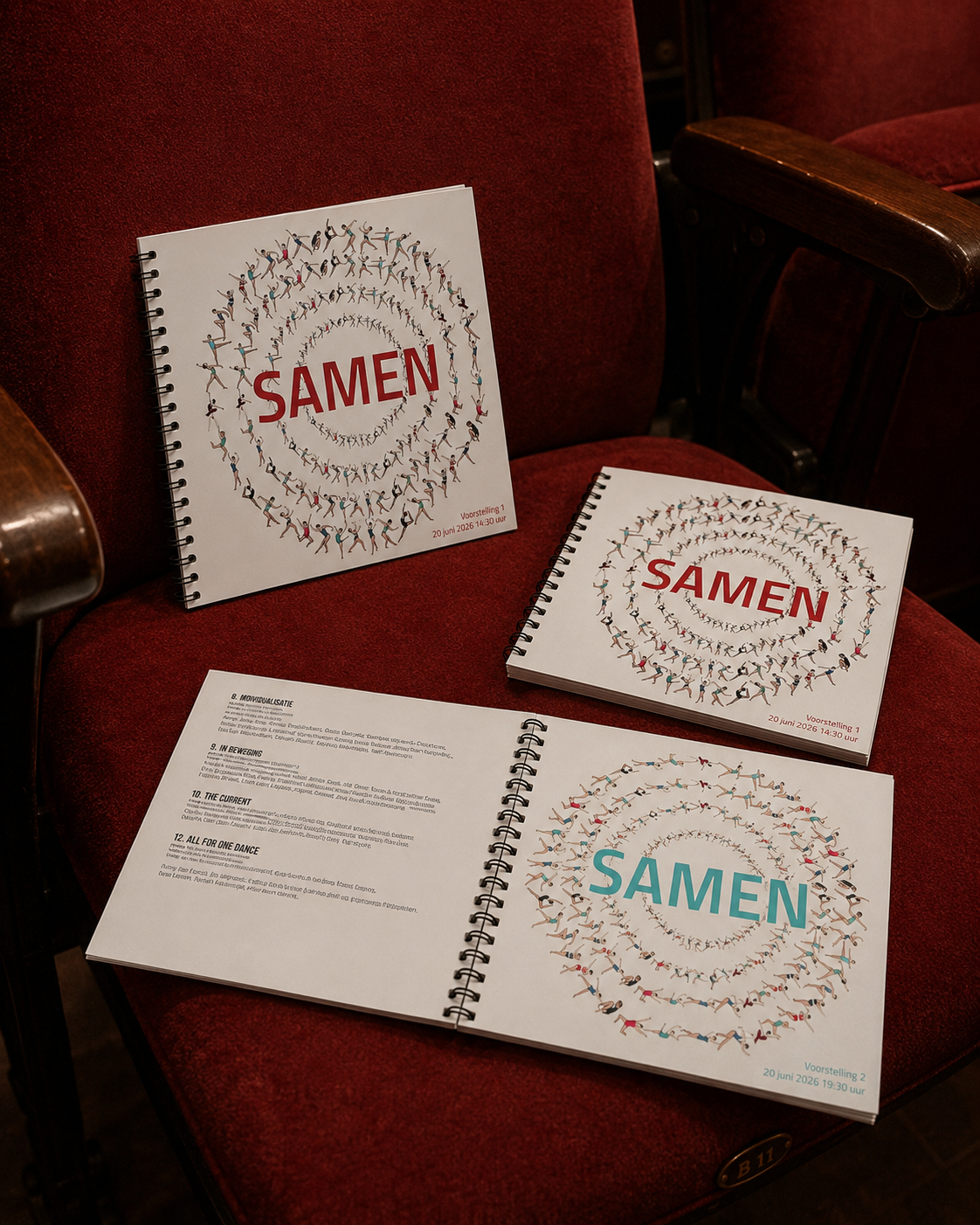 SAMEN-brochures gepresenteerd op rode theaterstoelen