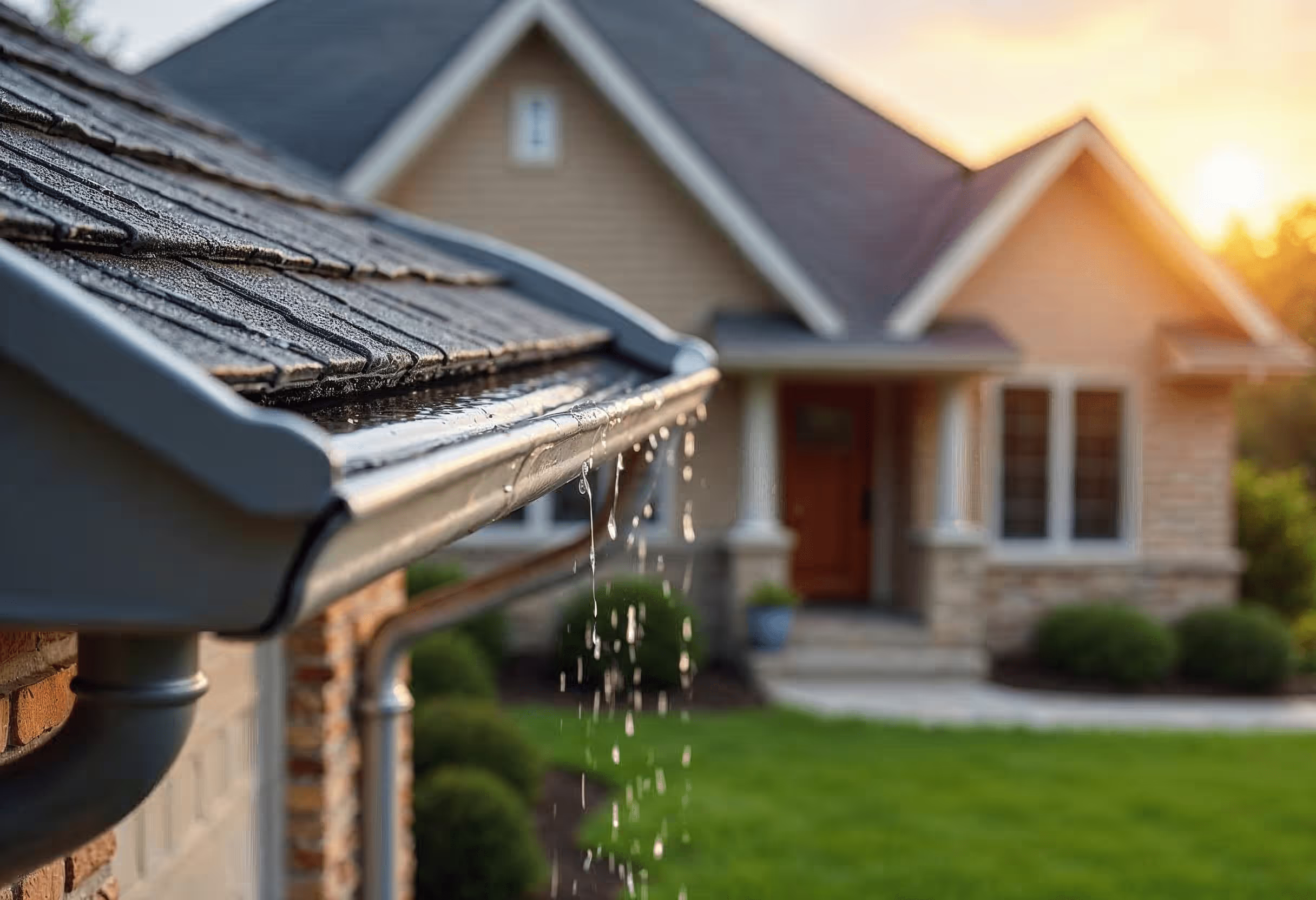 An installed Gutter in a Springfield home.