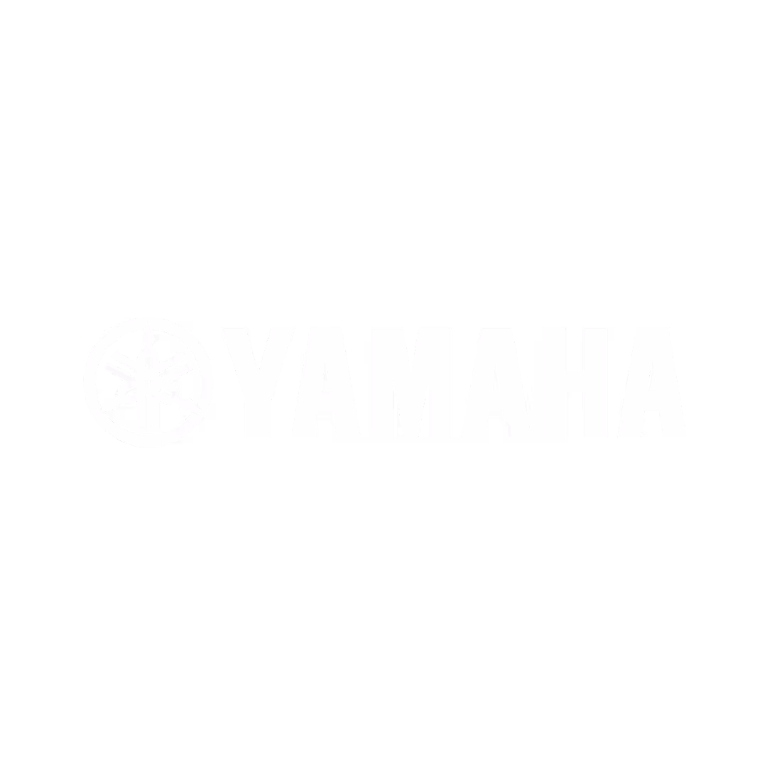 Logo de Yamaha avec le nom et le symbole des trois diapasons entrelacés.