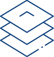 Blue stacked layers icon
