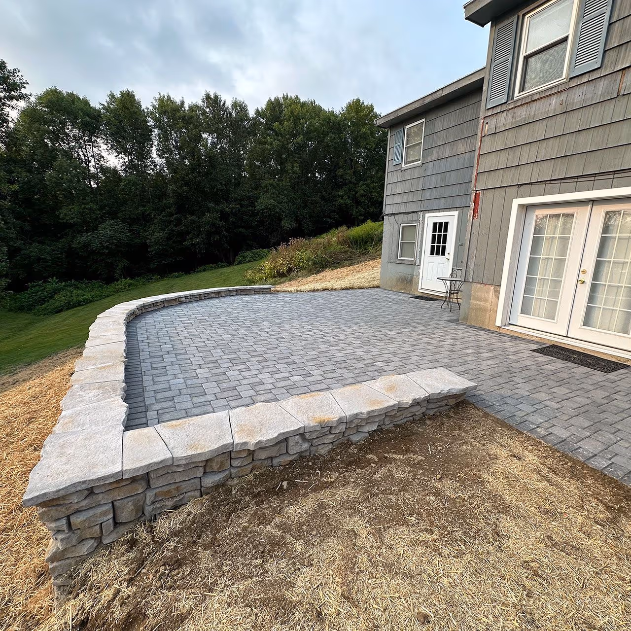 retaining wall installation Gardiner Maine CamCo Lawn Care