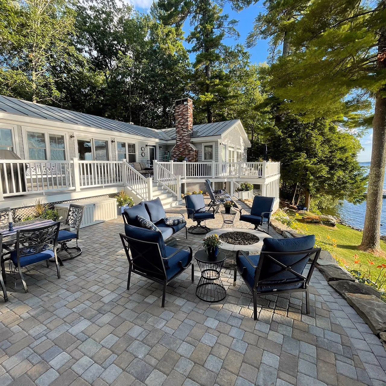 paver patio hardscape installation Gardiner Maine CamCo Lawn Care