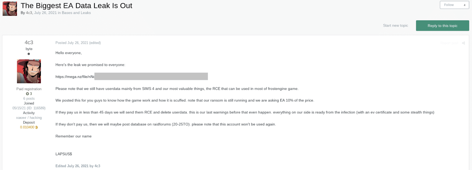 Statement of Lapsus$