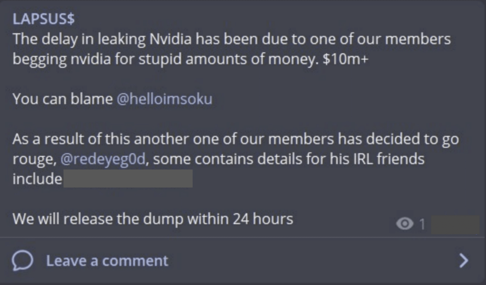 Proven immaturity of Lapsus$