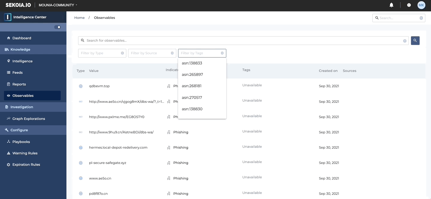 New observables on SEKOIA platform