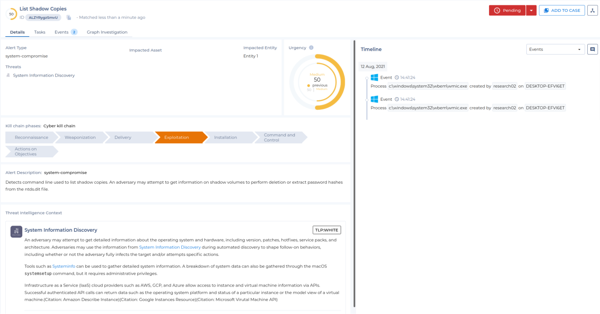 Detection of Shadow Copies listing on Sekoia