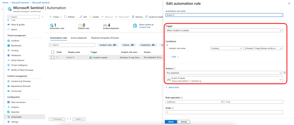 Automation rule SEKOIA.IO X Sentinel One