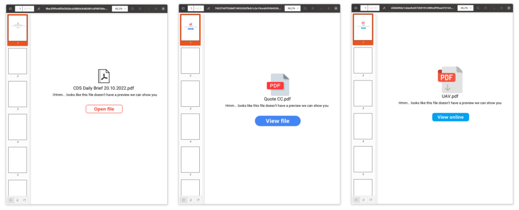 First pages of malicious PDF sent by Calisto