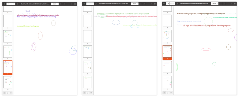 Garbage present in the last document pages resulting from the technical analysis of Calisto