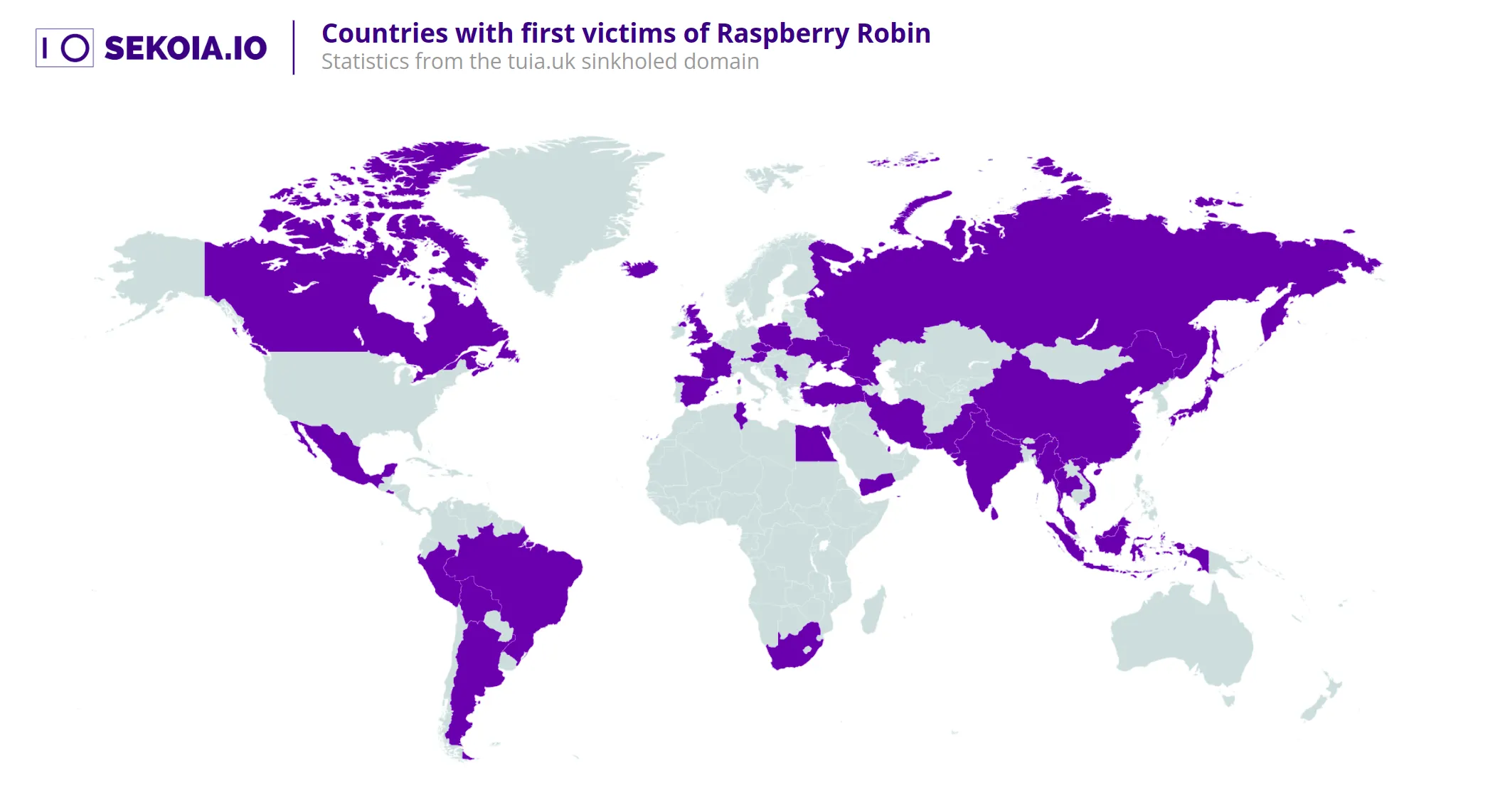 Countries with first victims of Raspberry Robin.